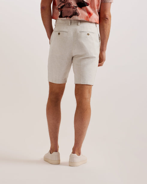 DAMASKS-Shorts-Slim Cotton Linen Short- Ted Baker Romania